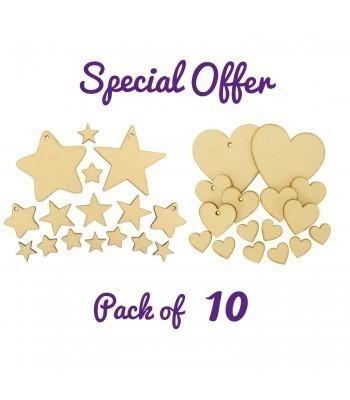SPECIAL OFFER - Heart And Stars Shape Pack - 10 Packs